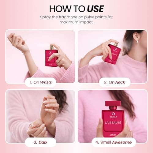 KENAZ La Beauté Women Perfume 100ml | Dubai Crafted | Floral, Fruity Gourmand With Black Currant & Pear | Luxury Parfum for Woman | Long Lasting Perfume for Women | 20% Fragrance Oil 4