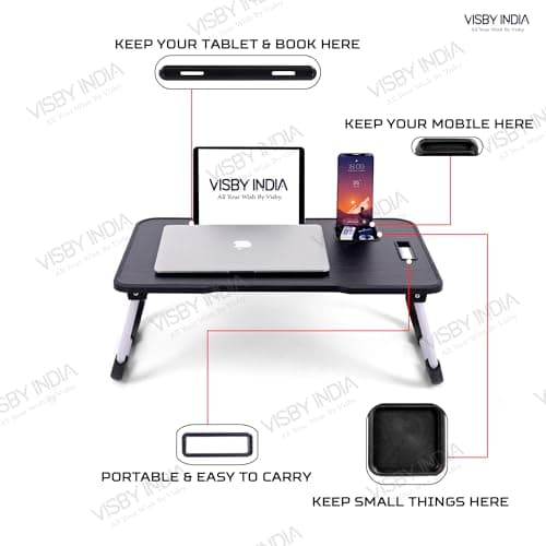 Office Table for Home/Writing Desk for Office/Folding Table for School/Folding Study Table/Work from Home - MultipurposeTable-> (Black New) 4