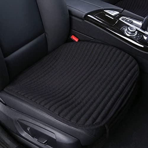 Suninbox Black Car Seat Covers,Buckwheat Hulls Car Seat Cushion,Truck Seat Covers,Compatible Sedan SUV Van MPV,Car Seat Pads,Bottom Seat Covers for Cars[Black Front Seat]
