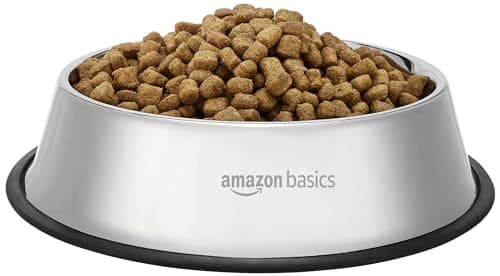 Amazon Basics Dogs Stainless Steel Pet Feeding Bowl, 1800Ml, (Set of 2), 22.5 Cm, 28.5 Cm, 6.5 Cm, Medium 2