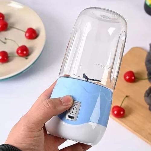SHREE HANS FASHION Smart Portable Electric USB Juice Maker Bottle Blender Grinder Mixer - USB Rechargeable Mini Juicer Blender for Smoothies and Shakes with 4 Blades