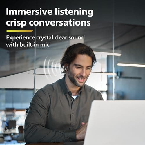 Philips TAT1269 Bluetooth Truly Wireless in Ear Earbuds with mic, 13mm Drivers, Bluetooth 5.4, 40H Playtime, IPX5, Fast Charging, Touch Controls, Voice Assistant, Mono Mode, LED Indicator (Deep Black) 4