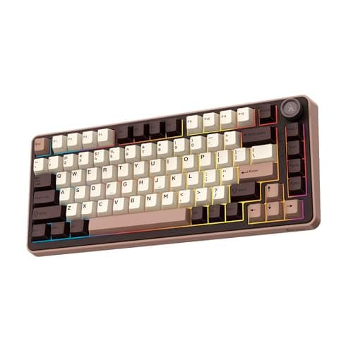 QuikFINGERS Lethal-GK1 Mechanical Gaming Keyboard (82-Key Compact Layout, Tri-Mode - Bluetooth + 2.4GHz + Type-C Wired, Hot-Swappable, RGB Backlit, 5-Layer Gasket Mounted & Multi-Function knob)