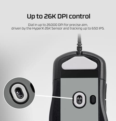 HyperX Pulsefire Saga USB Type-A Wired RGB Gaming Mouse, Up to 26K DPI, HyperX 26K Sensor, 69g Ultra-Lightweight, 6 programmable Buttons, 8K Hz Polling Rate, 24 Months Warranty – Black [A2PB3AA] 3