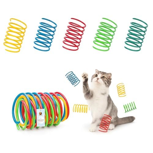 Foodie Puppies Interactive Plastic Coil Spring Cat Toys (Pack of 5) for Cats & Kittens | Colorful, Flexible Toys for Indoor Play, Perfect for Swatting, Biting, Chasing & Exercise