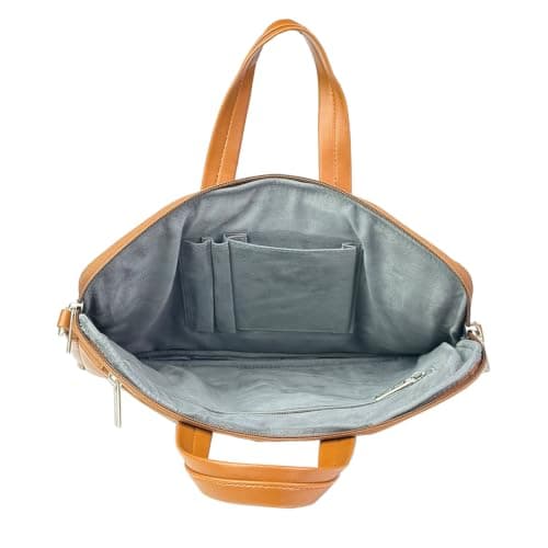 Spacething Helios Leather Laptop Bag, Tan Brown, 13-14 Inch,15-16 Inch with Charging Pouch, Zip Closure (Tan Brown, 13-14 Inches) 5