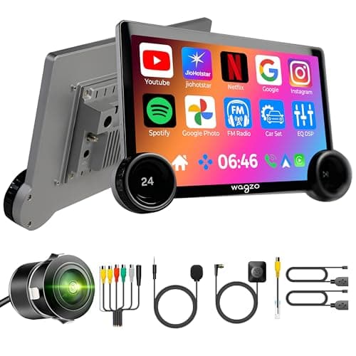 Diamond 2K Car Android System Touch Screen 4GB+64GB|4 Core|Wireless Carplay Adapter & Android Auto | Car Stereo |Universal All Cars| Including AHD Rear View Camera| 1+1 Years Warranty | WAD-06