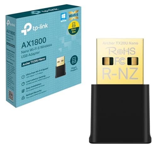 TP-Link Archer TX20U Nano AX1800Mbps WiFi 6 Wireless MU-MIMO USB Adapter, Fast WiFi Dongle, Dual Band Wireless USB Adapter for PC, Lower Latency Gameplay, Improved Security