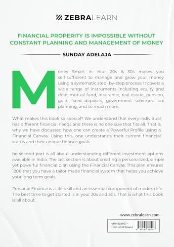 Money Smart in Your 20s & 30s - Beginners' Handbook for Financial Fitness in India | Investing, Mutual Funds, Tax Planning, Retirement Planning, Insurances, Stocks | Zebralearn Books 2