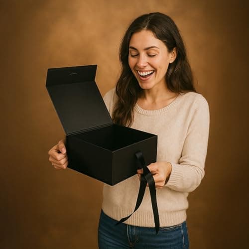 Special You Gift Box for Packaging (10 * 8 * 4 Inch), Hamper Boxes for Gift Empty, Decorative Boxes for Gifts for Women, Black Foldable Storage Box- Pack of 1 6