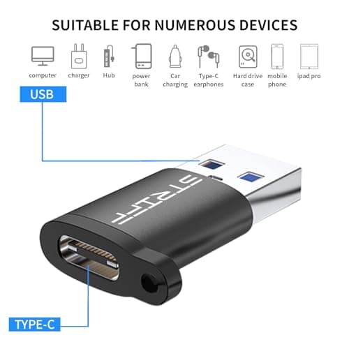 STRIFF OTG Type A to Type C Connector Compatible with All USB Devices 2