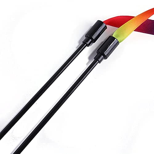 Qpets® 2 Pcs Cat Rainbow Wand Toys,Satin & Elastic Teaser for Kittens & Adult Cats - Indoor Exercise, Fun Games, Stress Relief 3