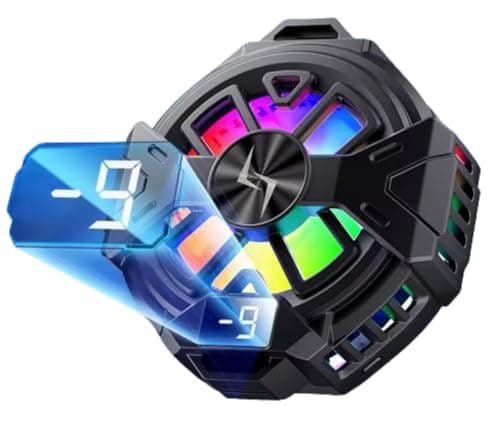 Cubonic Magnetic Mobile Cooling Fan Radiator Semiconductor with LED Light & Retractable Mobile Holding Clip (p60 with display)