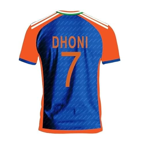 New India Jersey 2026 Dhoni Tshirt for Kids,Boys,Men (2-3Years) Multicolour