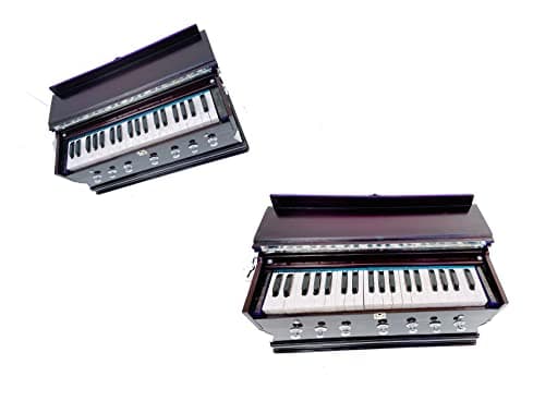 KHALSA MUSICAL Harmonium A440, 39 keys, 7 Stop, 3.25 octaves, Multi-Fold Bellow, Dark Mahogany