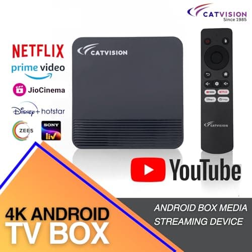 Catvision high-Performance Box | Latest Android v10 | 2GB Ram |16GB ROM | Dual Band Wi-Fi | Infrared Remote | BIS Approved 2