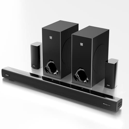 GOVO GoSurround 888 | 625W,True Dolby Audio, Dual 6.5" Subwoofers with Dual Satellites,5.2 Surround Soundbar, HDMI ARC, Opt,AUX,USB, Bluetooth,3 Equalizer Modes,LED Display & Remote (Platinum Black)