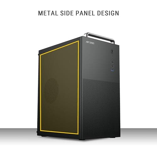 Ant Esports Si12 Mid-Tower Computer Case/Gaming Cabinet - Black | Support M-ATX, Mini-ITX | Pre-Installed 1 Black Fan 2