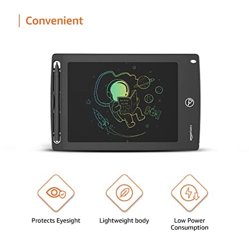 amazon basics Writing Tablet with 8.5-inch rainbow colour LCD screen and Stylus Pen for Kids & Adults (Black) 2