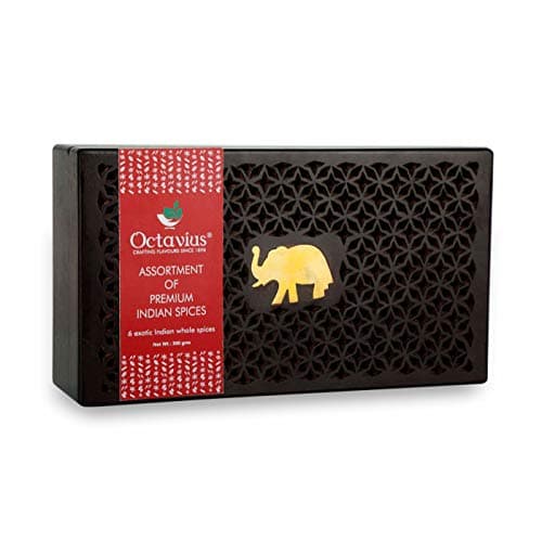 Octavius Indian Spice Collection- 300 Gm | Assorted 6 Whole Spices Wooden Gift Box | Wooden Spice Box | Wooden Masala Box | Corporate Gifts 2