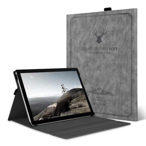 zitronix® Tablet Cover for Surface 9/10/11 13 inch PU Leather Case 2 in 1 Surface Pro 9 Table Case with Anti-Slip Lining & Stylus Pen Desing Fashion Embossing Cover for 9/10/11 13 inch