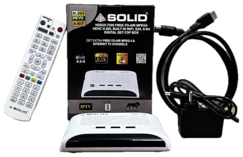 Tech-lobby Solid HDS2X-7290 S2X H.265 FTA STB with WiFi, 8 Bit HEVC, 25 Online Channels
