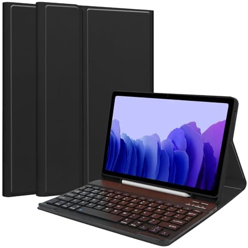 Keyboard Case for Samsung Galaxy Tab A7 10.4inch 2022/2020, Magentic Protective Cover with Pencil Holder, Detachable Wireless Bluetooth Keyboard, Black