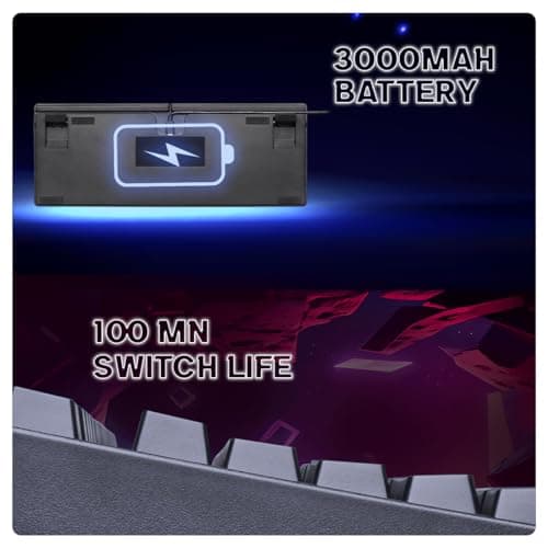 Cosmic Byte CB-GK-39 Trinity 3 Modes WiFi + Bluetooth + Wired Optical Swappable Blue Switch Keyboard, Per Key RGB, 100 Million Life Switches, 3000mAh Battery, Fast Response, Software Support (Black) 4