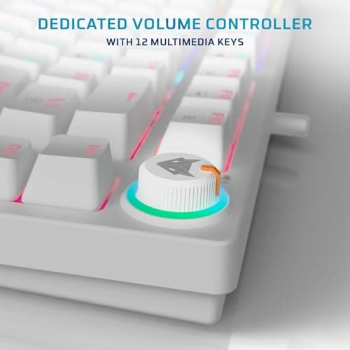 EvoFox Katana X2 TKL Mechanical Gaming Keyboard | 3‑Pin Replaceable Silent Red Switches, Dynamic Backlighting, All Keys Anti‑Ghosting, Volume Knob, Copilot, Xbox Gamebar, Screenshot & More (White) 4