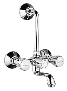 Hindware F200020CP Wall Mixer with Provision for Overhead Shower with 115mm Long Bend Pipe (Classik) with Chrome Finish, Brass | 12-Year Manufacturer Warranty