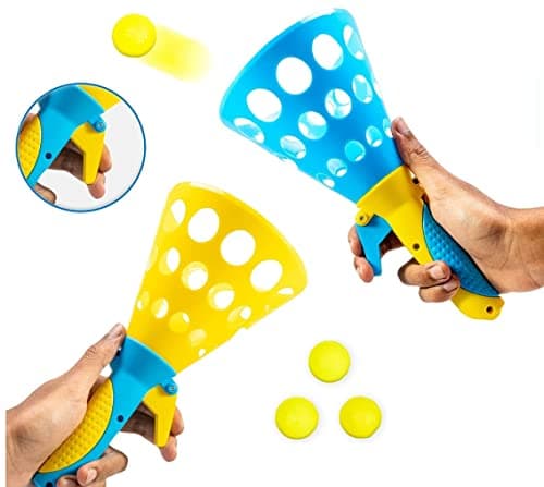 Storio Click and Catch Pop & Catch Twin Ball Play Fun Indoor Outdoor Games Toys for 3 + Year Old Boy Set for Kids (Multicolour)