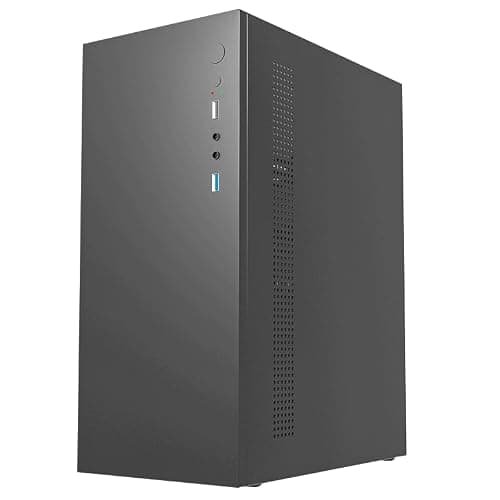 EVM Enigma Metal 101 Computer Cabinet with 500W Enguard Power Supply | Micro ATX/Mini ITX Case | USB 3.0 Front I/O | 0.6mm Metal Body | 2 HDD + 2 SSD Support | 80mm Rear Fan | Black