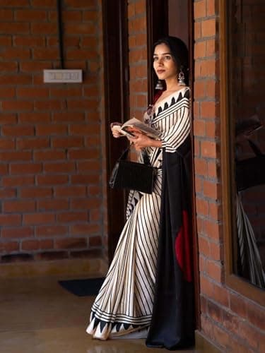 Yashika Women Malgudi Silk Printed Saree Set with Blouse |saree for Women | Saree | New Sari | Latest Saree 4