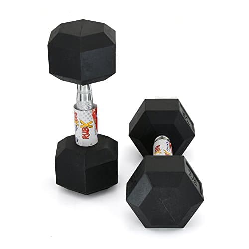 RUBX Rubber Coated Professional Exercise Hex Dumbbells (Pack of Two) 15 Kg x 2pc (Total = 30 kg) 2