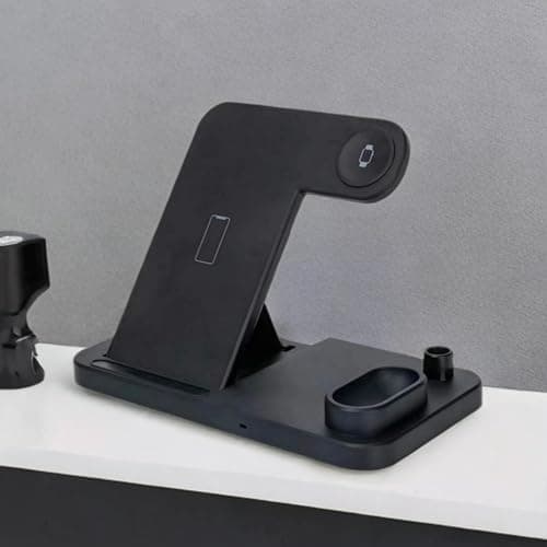 Navdevi 4 in 1 Foldable 40W Wireless Fast Charging Multi-Function Stand Dock Station Compatible with iPhones, iWatch, Airpods, Apple Pencil