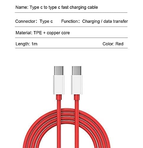 Type C to C USB Cable for Acer ChromeBook Tab10 USB Cable Original Like | Data Sync Cable | Rapid Quick Dash Fast Charging Cable | Charger Cable | Type-C to USB-C Cable (3.1 Amp, C to C USB- RED) 4