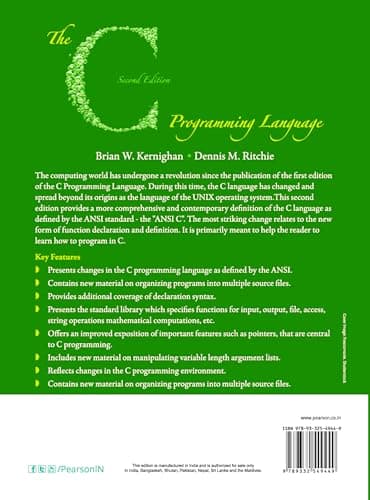 C PROGRAMMING LANGUAGE, 2ND EDN 2