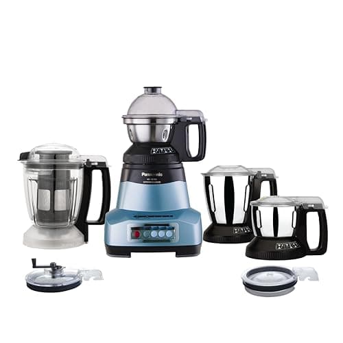 Panasonic Heavy Duty Mixer Grinder For Kitchen MX-AE486 (Light Blue) Monster Series Powerful 2000W Motor |3 Stainless Steel Multipurpose + 1 Juicer Jar |Warranty 2 Years on Product & 5 Years on Motor
