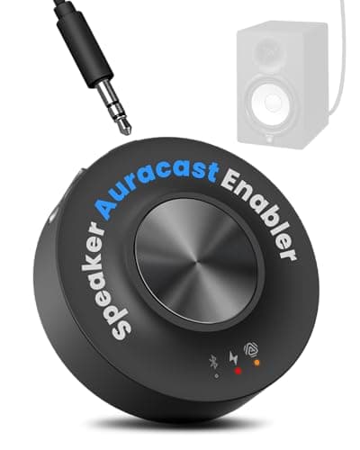 Avantree AuraLink – Future-Proof Auracast & Classic Bluetooth Receiver for Speakers & Audio System, 328ft Long Range, 20H Portable or Stationary Use, One-to-Many Multiple Broadcast Listening - Black
