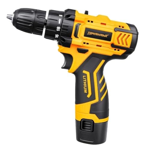 TOMAHAWK® DMS-7000 12V Cordless Drill Driver | 1350 RPM High-Speed Motor | 10mm Keyless Chuck | Adjustable Torque & Forward/Reverse | 1.5Ah Battery for Wood & Metal Drilling