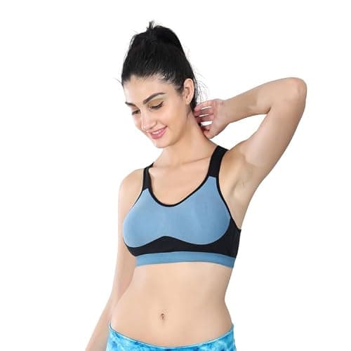 Heavy movement control improves using plus size sport bra created as a supportive bra offering padded stability, strong hold, breathable cotton sport fabric, secure straps, gym confidence, running. 3