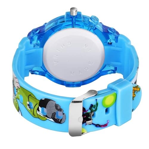 Shocknshop Boy's Analog Led Cartoon Multi Colors Lights Nylon Watch -W336 (Sky Blue) 2