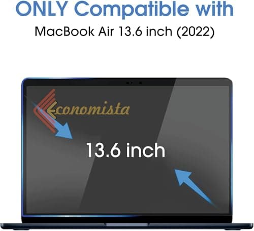 Economista [Anti Blue, Pack of 2] Screen Protector for MacBook Air 13 Inch [ M2 | M3 | M4 ] Chip A2681 | A3113 – Premium 9H+ HD Anti-Scratch, Anti-Fingerprint Film with Ultra-Clear Transparency and Bu 2