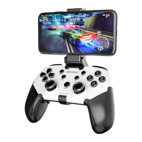Ant Esports GP320 Wireless Bluetooth Gamepad with Dual Vibration, Turbo & High Precision Joysticks, Compatible with Android, iOS, Windows PC, PS4, PS3 & Nintendo Switch (Black/White)