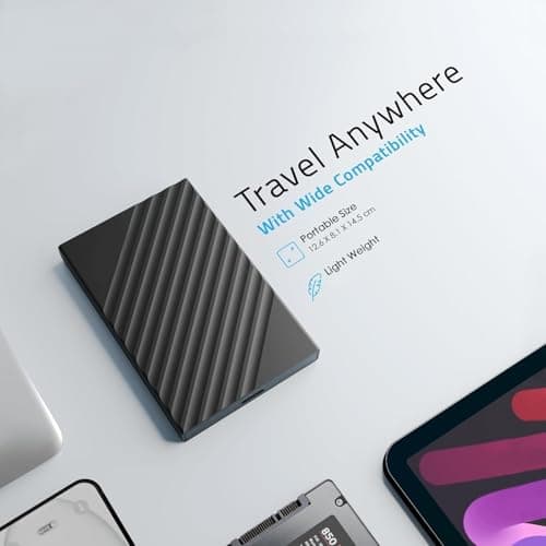 1TB Portable External Hard Drive USB 3.0, High Speed Data Transfers, Supports Windows, Linux and Mac OS Systems, Compatible with, PlayStations, TV, and Other Devices. 5