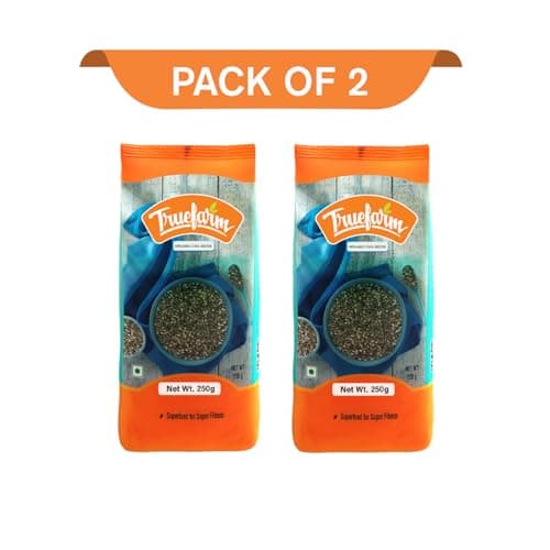 Truefarm Chia Seeds | Helps with Weight Loss | Gluten Free Seeds | Rich in Antioxidants & Omega-3 | Protein-Rich Superfoods | NPOP Certified | Pack of 2 (250g Each) 2