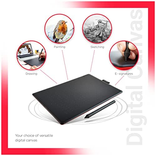 Wacom One by CTL-672/K0-CX Medium 8.5-inch x 5.3-inch Graphic Tablet (Red and Black) 2