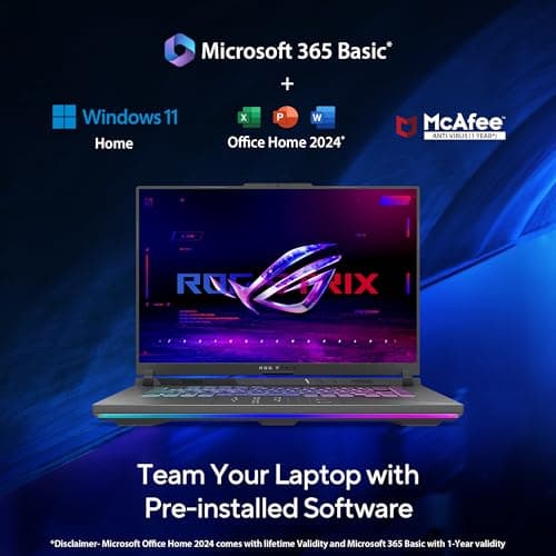 ASUS ROG Strix G16,Smartchoice, AMD Ryzen 9 8940HX, Gaming Laptop(RTX 5050-8GB/16GB RAM/1TB SSD/FHD+/16"/165Hz/90Whr/Windows 11/M365 Basic (1Year)*/Office Home 2024/Eclipse Gray/2.5 Kg) G614PH-RV033WS 2