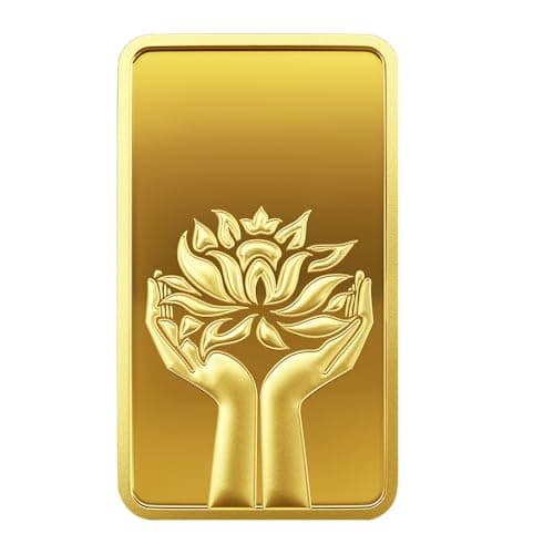 24K 999.9+ Purest Lotus Gold Bar, 10 Gram Gold Bar