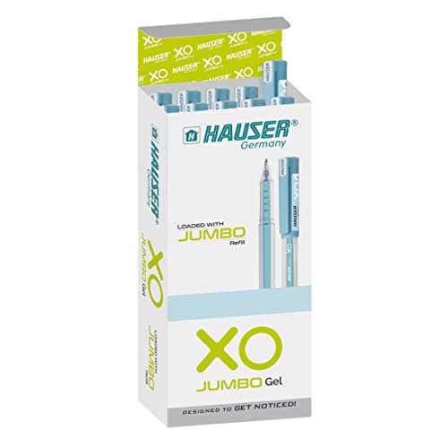 Hauser Germany XO Jumbo Gel Pen Box Pack | Water Proof Ink For Smooth Flow System | Comfortable Grip With Smudge Free Writing | Smooth, Sturdy & Refillable Pen | Blue Ink, Pack of 10 Pens 3